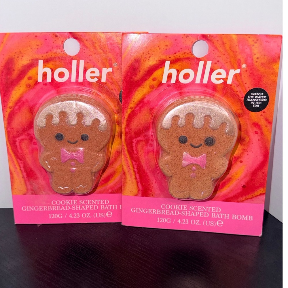 Holler Hey Spice Guy Gingerbread Cookie Scented Bath Bomb Set of 2 Holiday Gift